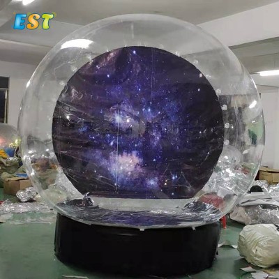 Custom made suppliers inflatable snow globe tent blowup lawn galaxy snow globe for advertising