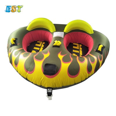 Hot selling! Inflatable 2 Player Water Donut Ski Towable Boat For Sport Game