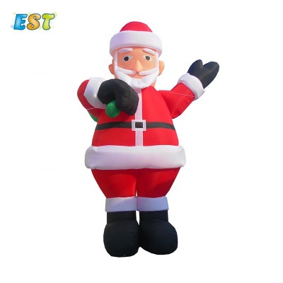 Customized outdoor giant christmas mr and mrs light clause House 5m 6m inflatable santa claus roof gas model