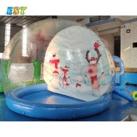 Manufacturers sale Big size Inflatable Snow Globe custom photo with Santa and reindeer for xmas decoration