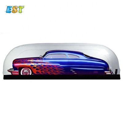 Most popular OEM custom strong fan portable storage outdoor inflatable car cover capsule with frame for car