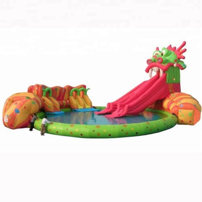 Hot sale aqua park! inflatable water slide, swimming pool slide with climbing wall for sale