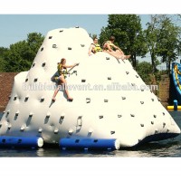 Latest craze inflatable water island, water iceberg climbing wall for water game