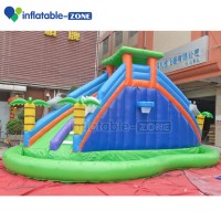 outdoor Inflatable forest design slide with big water pool