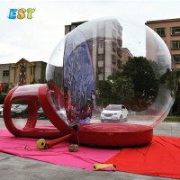 Outdoor snow bubble globe customized inflatable snow globe bouncy castle decorations with tunnel