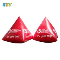 Logo/ color/ size customizing inflatable Pyramid race marker buoys for marine sports water match event