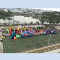 185m long The World's biggest adults and kids inflatable obstacle course for sale for outdoor inflatable theme park adventure